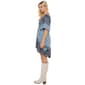 Juniors Angie Ruffle Elbow Sleeve V-Neck Mix Print High Low Dress - image 3