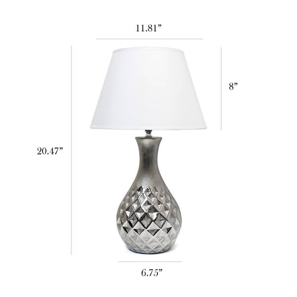 Elegant Designs Juliet Ceramic Table Lamp w/Metallic Silver Base