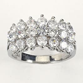 Rhodium Plated Cubic Zirconia Ring