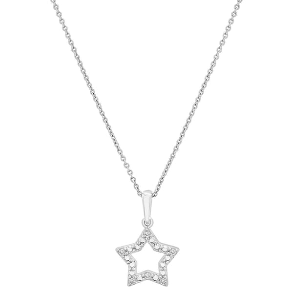Diamond Classics(tm) Sterling Silver 1/20ctw. Diamond Star Pendant