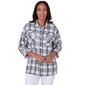 Womens Ruby Rd. Batik Blush Button Front Plaid Crepe Jacket - image 1