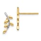 Gold Classics&#40;tm&#41; 14k Gold & White Rhodium Leaf Stud Earrings - image 1