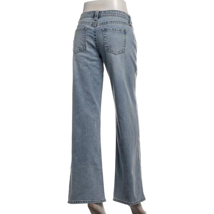 Juniors Celebrity Pink Y2K V Waist Side Stripe Wide Leg Jeans