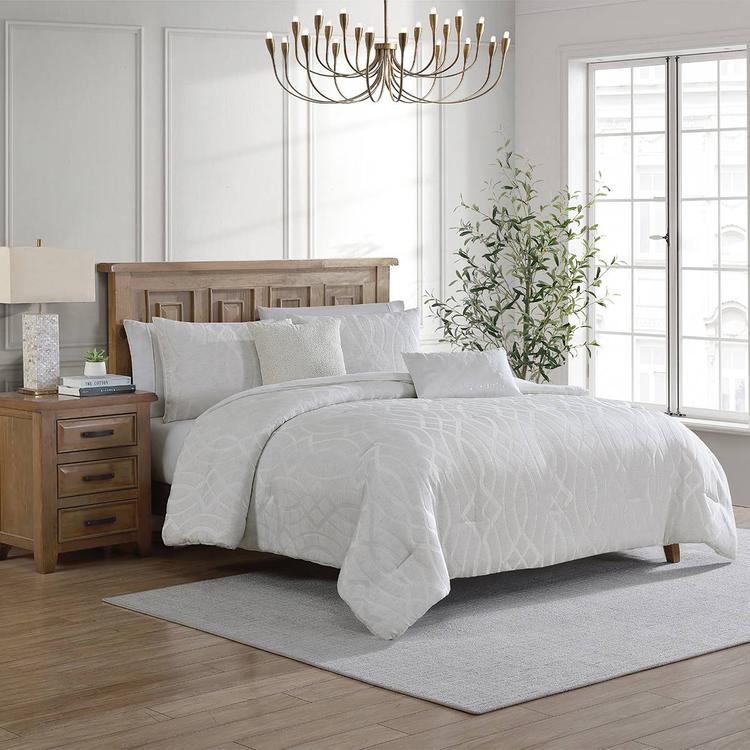 Tahari Home Trellia 5pc. Grey Trellis Jacquard Comforter Set