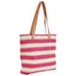 Renshun Striped Straw Tote - Pink/White - image 3