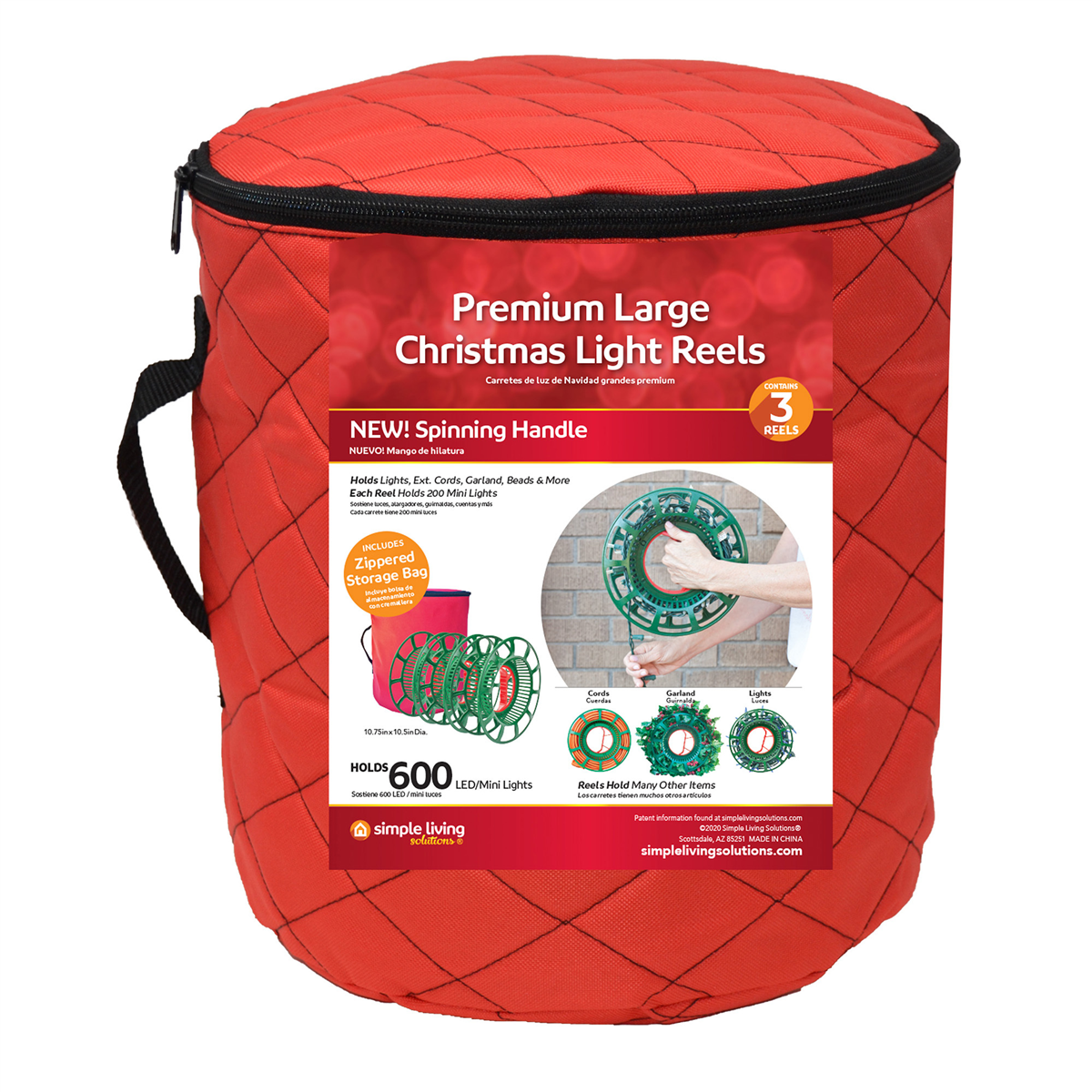 Simple Living Christmas Light Reel Set with Storage Bag