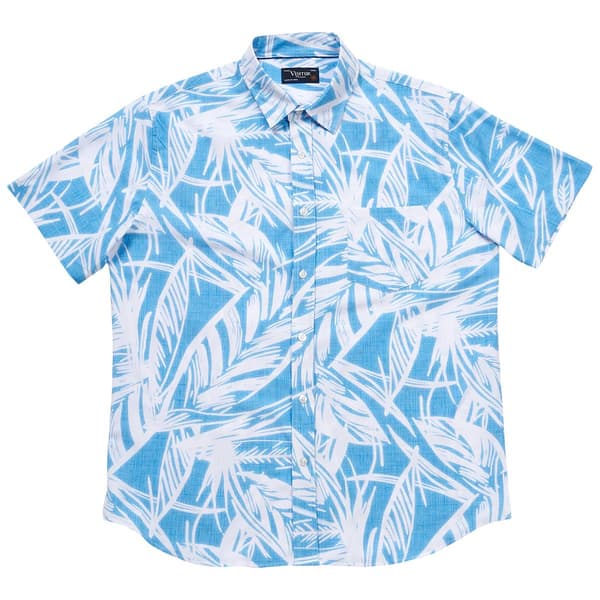 Mens Visitor Tropical Palms Short Sleeve Button Down Shirt - image 