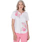 Womens Alfred Dunner Miami Beach Tie Dye Flower Applique Top - image 1