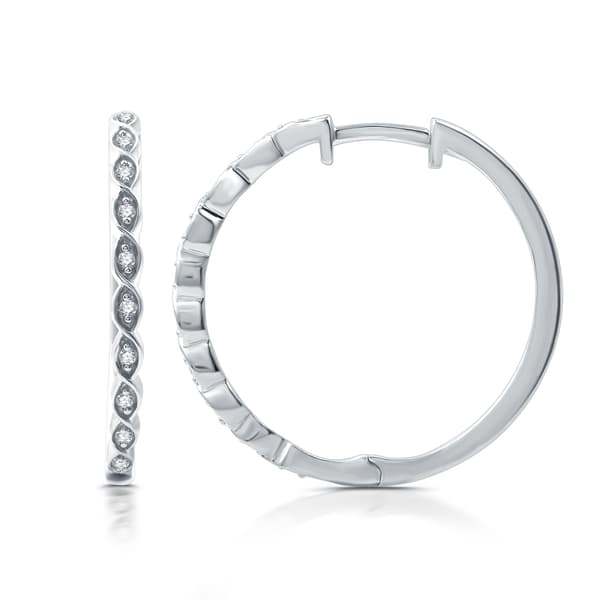 Nova Star&#40;R&#41; 1/10cttw. Lab Grown Diamond Marquise Hoop Earrings - image 