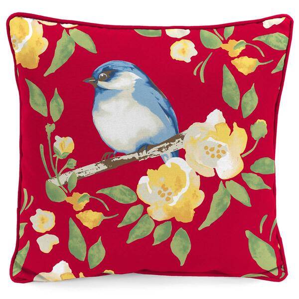 Jordan Manufacturing Bluebird Floral Outdoor Throw Pillow - image 