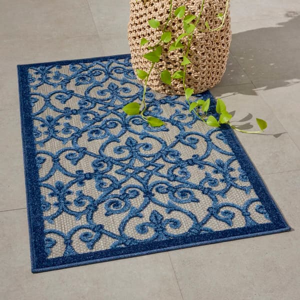 Nourison Aloha Scroll Contemporary Indoor/Outdoor Area Rug