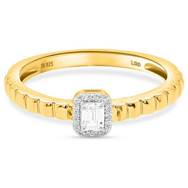 Nova Star® 1/5ctw. Emerald & Round Lab Grown Diamond Promise Ring