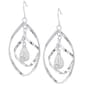 Silver Plate Twist Teardrop Accent Drop Earrings - image 1