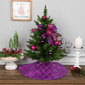 Northlight 20in Purple Sequin Snowflake Mini Christmas Tree Skirt - image 1