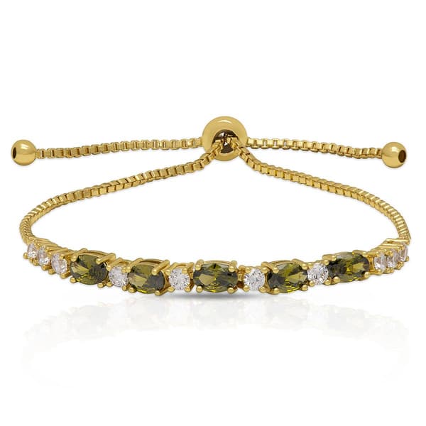 Gemstone by Gianni Argento Peridot Oval & Round Link Bracelet - image 