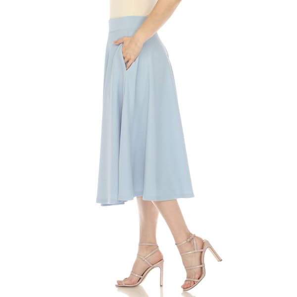 Womens White Mark Flared Midi Skirt with Pockets