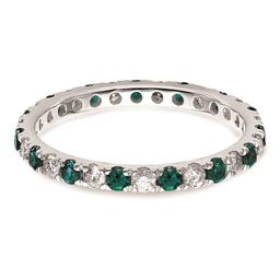 Pure Fire 14kt. White Gold Lab Created Alexandrite Eternity Band