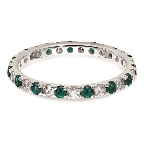 Pure Fire 14kt. White Gold Lab Created Alexandrite Eternity Band