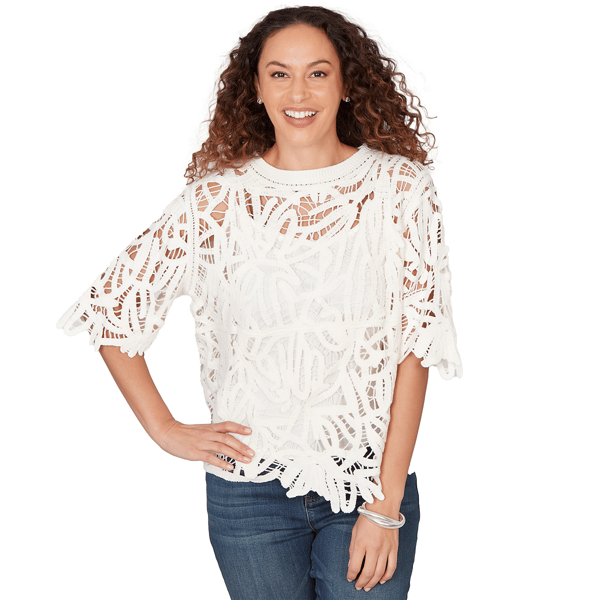 Womens Skyes the Limit Blooming Pastels Solid Elbow Sleeve Boat