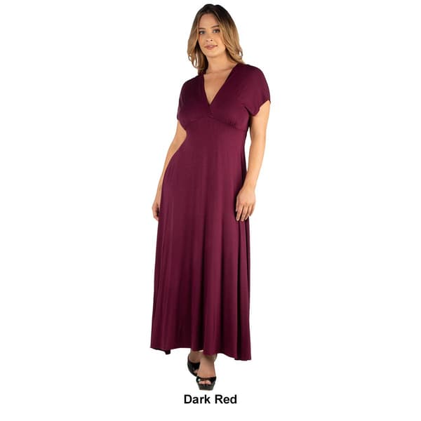 Plus Size 24/7 Comfort Apparel Empire Waist Maxi Dress