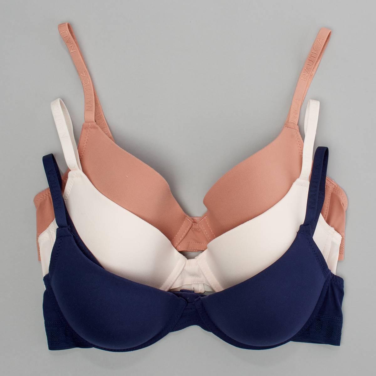 Open Video Modal for Womens Nautica 3pk. Brushed Micro Molded Bras NT6127-3PKAD