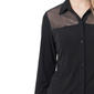 Womens NY Collection Long Sleeve Rhinestone Mesh Blouse - image 4