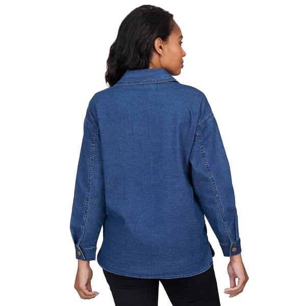 Plus Size Ruby Rd. Fall Wonders Quilted Wonder Denim Jacket