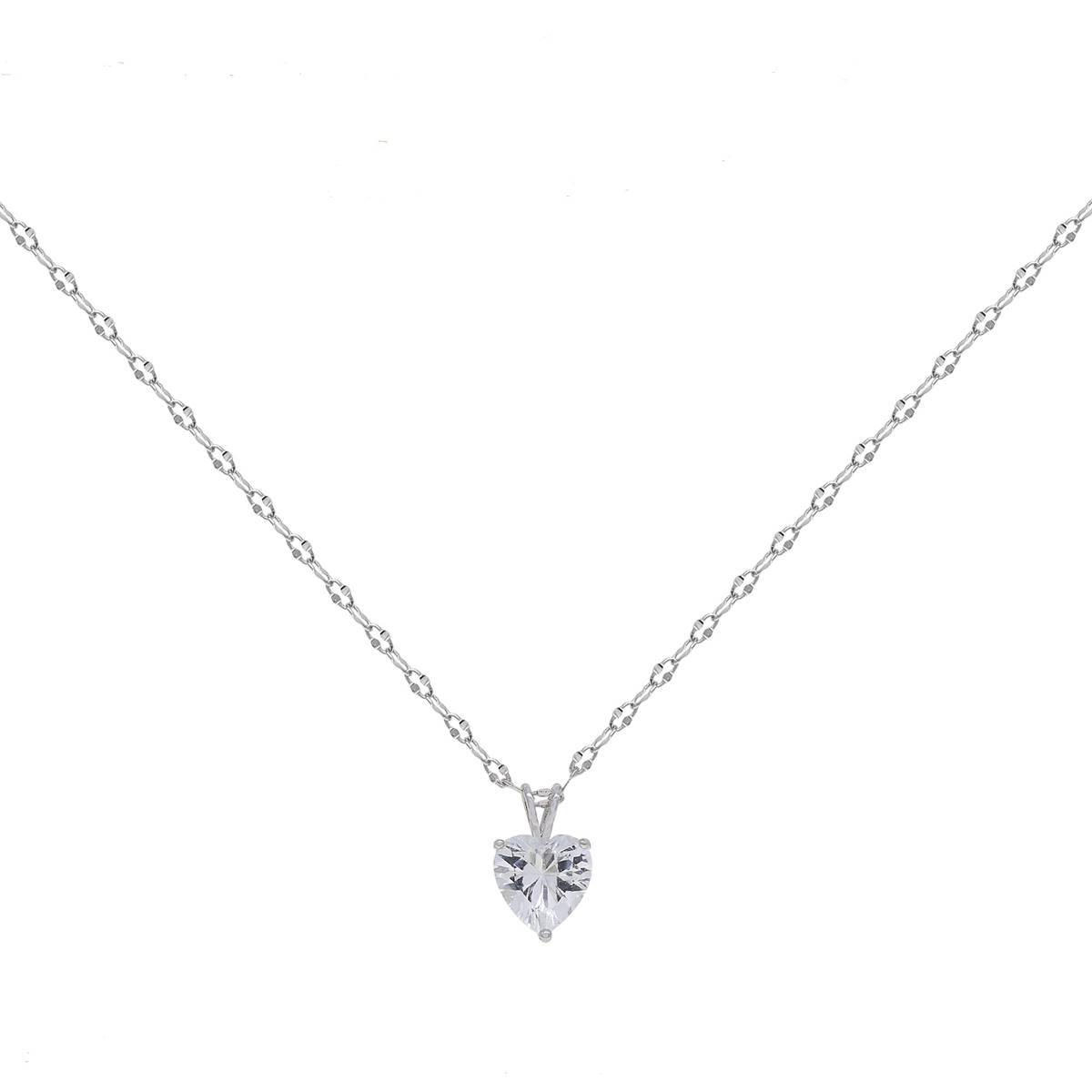 Gianni Argento Solitaire Heart Pendant