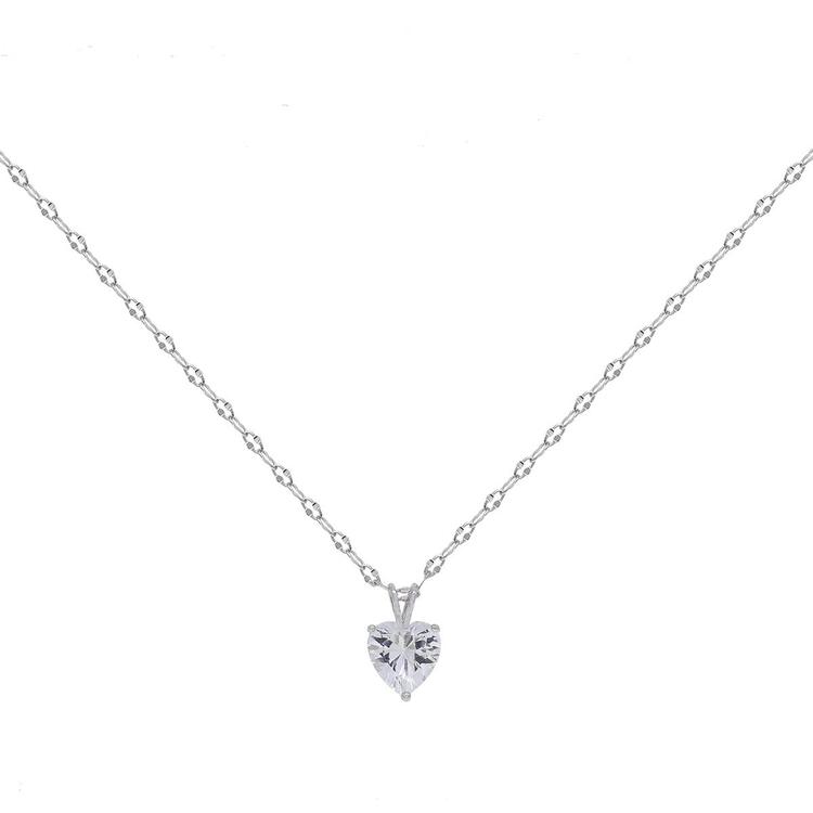 Gianni Argento Solitaire Heart Pendant