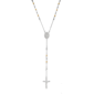 Mens Iron Saints Two-Tone Beaded Rosary with Medal & Cross - image 1
