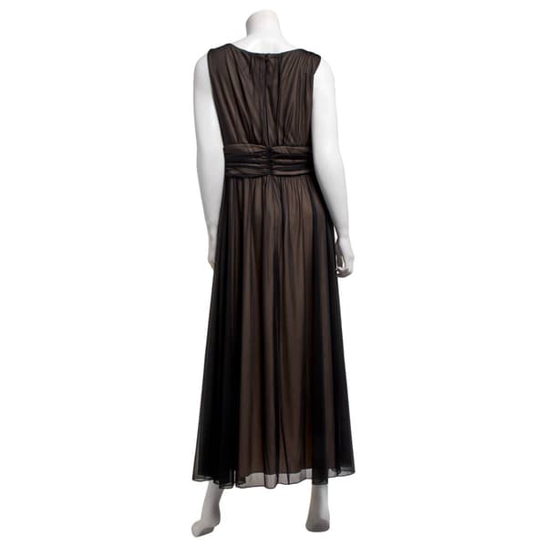 Petite Connected Apparel Surplice Neck Ruched Waist Evening Gown