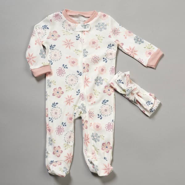 Baby Girl &#40;NB-9M&#41; Chick Pea&#40;R&#41; 2pc. Floral Footie - image 