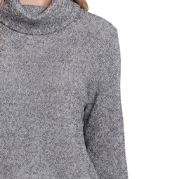 Womens NY Collection Long Sleeve Cowl Neck Side Button Sweater
