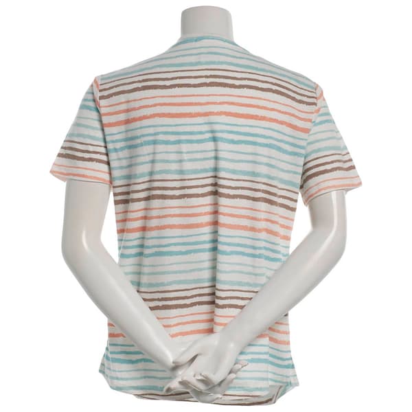 Womens Hasting & Smith Short Sleeve Crew Neck Stripe Slub Tee