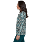 Womens Emaline Key Items Long Sleeve V Neck Abstract Tee - image 4