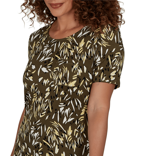 Petite Emaline Key Items Short Sleeve Round Neck Abstract Tee