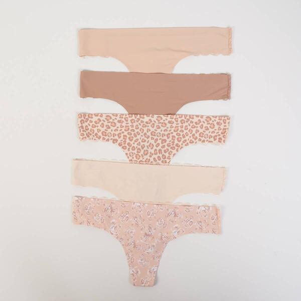 Womens Adrienne Vittadini 5pk. Laser Thong Panties - AV9507-5PKAF - Boscov's