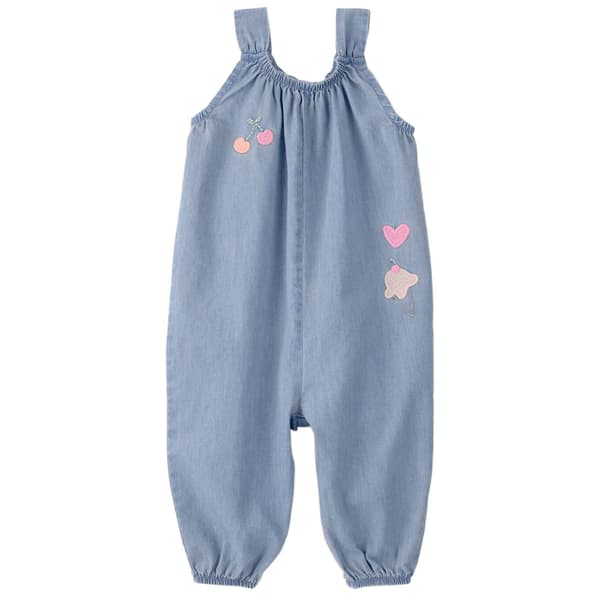 Baby Girl (3-24M) Carters(R) Heart Cherry Apple Chambray Jumpsuit