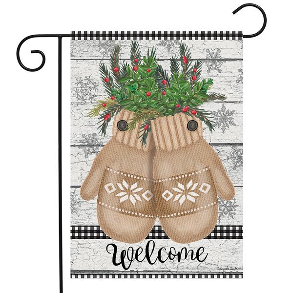 Briarwood Lane Winter Farmhouse Mittens Garden Flag - image 