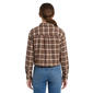 Juniors No Comment Cropped Plaid Flannel Shirt- Brown - image 3