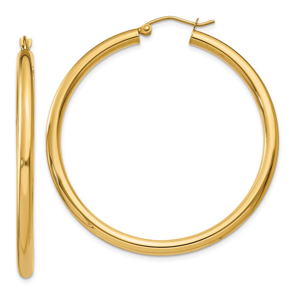Gold Classics&#40;tm&#41; 14kt. Gold 45mm Tube Hoop Earrings - image 