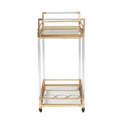 Baxton Studio Savannah Glam & Luxe Gold Metal Wine Cart