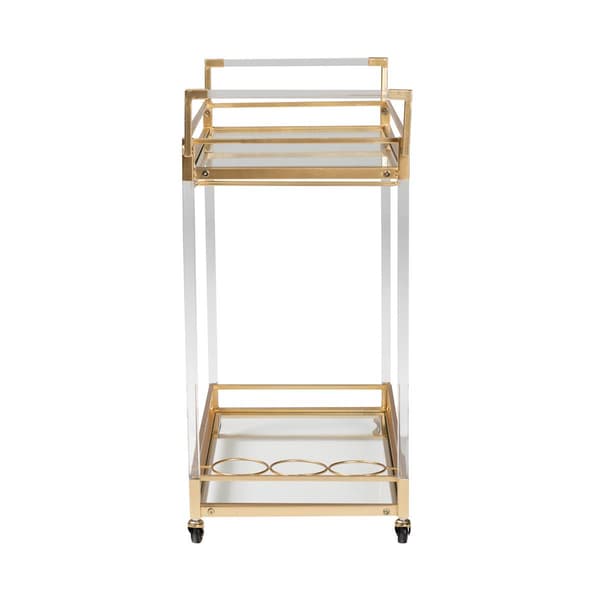 Baxton Studio Savannah Glam & Luxe Gold Metal Wine Cart