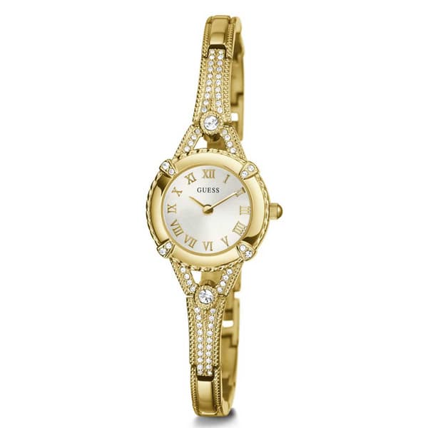 Womens Guess Gold-Tone Deco-Inspired Watch - U0135L2