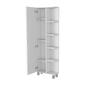 FM FURNITURE Los Angeles White Linen Cabinet w/ Mirror - image 3