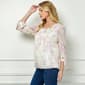 Womens Sara Michelle 3/4 Sleeve Floral Stripe Tie Wrist Blouse - image 3