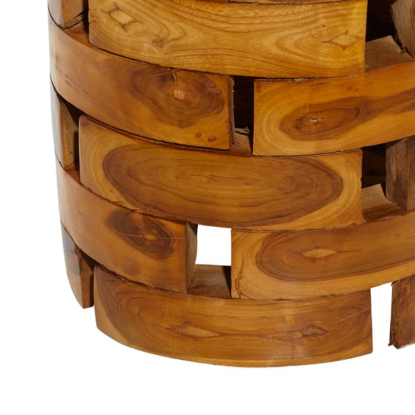9th & Pike&#174; Brown Teak Natural Side Table