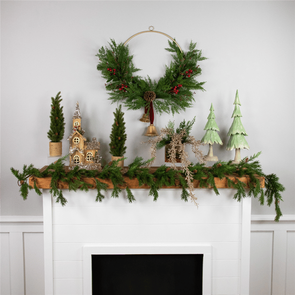 Northlight Real Touch™ Cypress & Pine w/ Berries Christmas Wreath