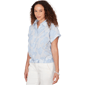Petite Skye’s the Limit Sunny Blue Skies Floral Stripe Blouse - image 3