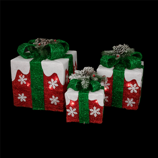 Northlight 3pc. Lighted Snowflakes Gift Boxes Christmas Décor